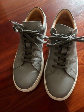 Greats Gray Leather Low-Top Sneakers